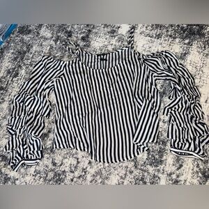 Miss Me Navy and White Striped Top